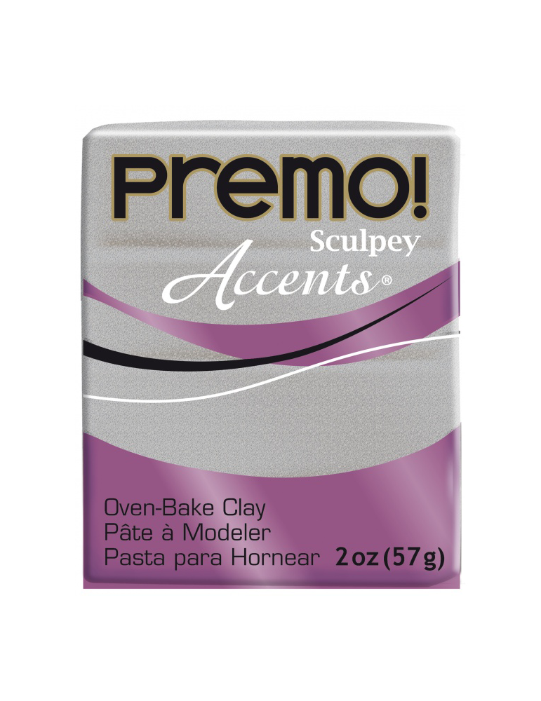 Premo ACCENTS pâte polymère "WHITE GOLD GLITTER"