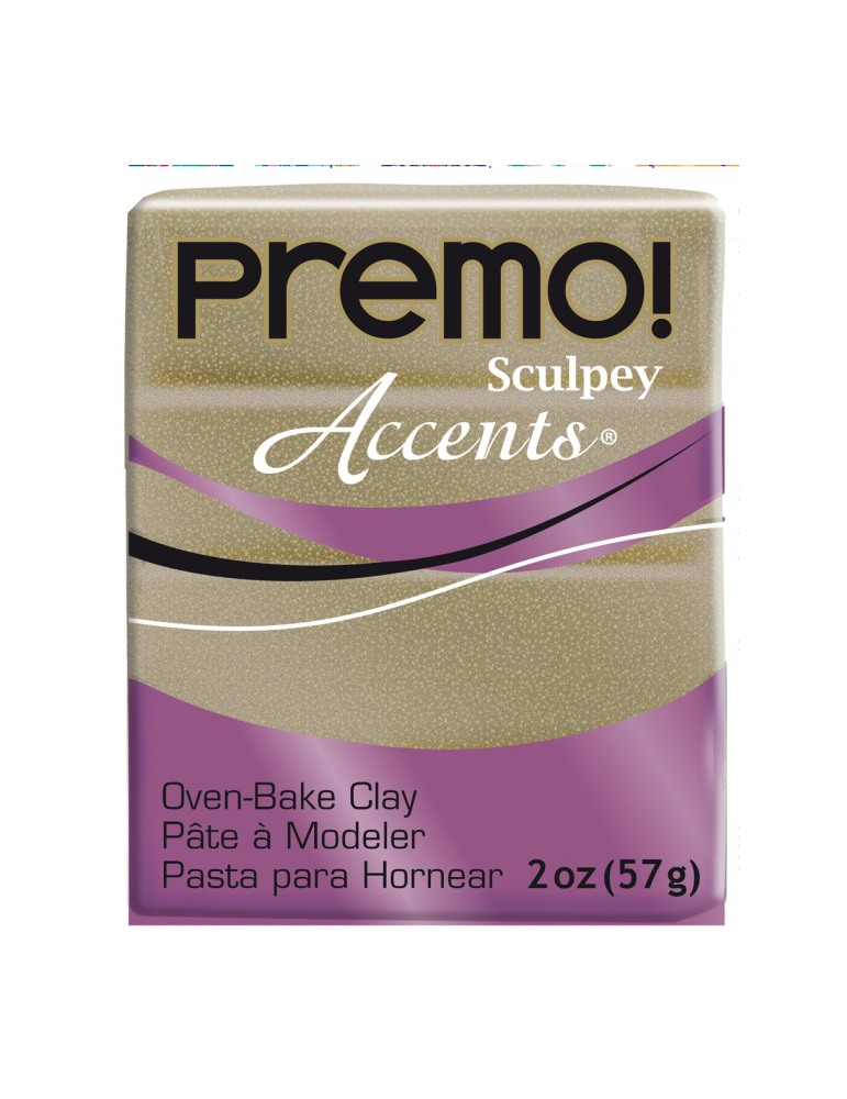 Premo ACCENTS pâte polymère "YELLOW GOLD GLITTER" (or jaune glitter)