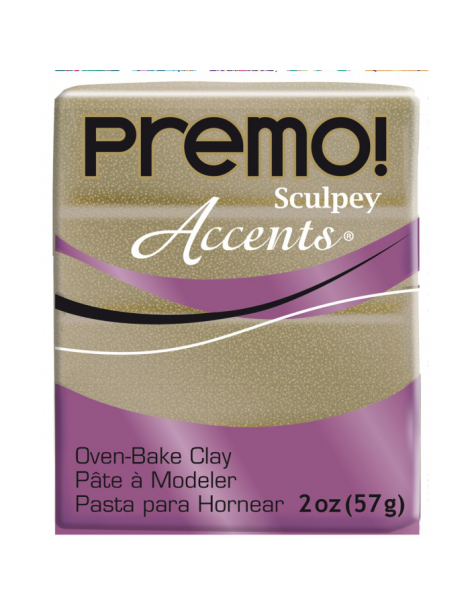 Premo ACCENTS pâte polymère "YELLOW GOLD GLITTER" (or jaune glitter)