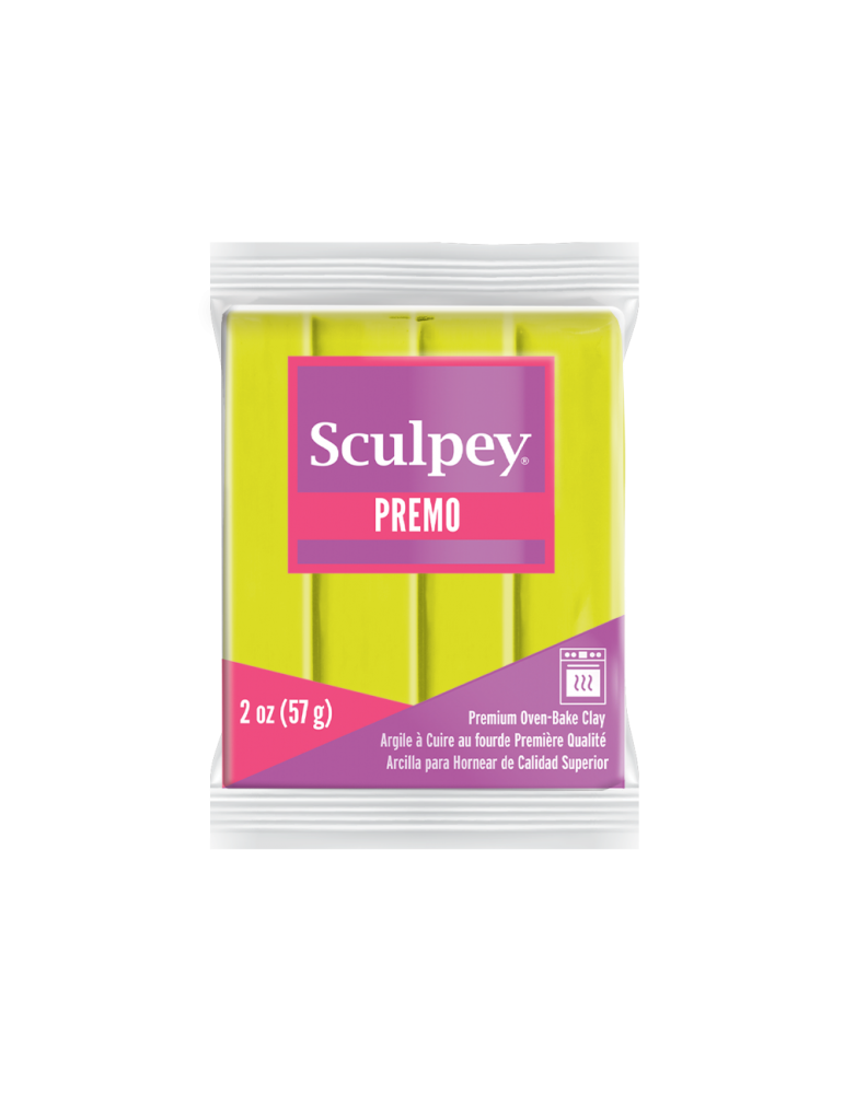 Sculpey Premo pâte polymère "JAUNE FLUO"