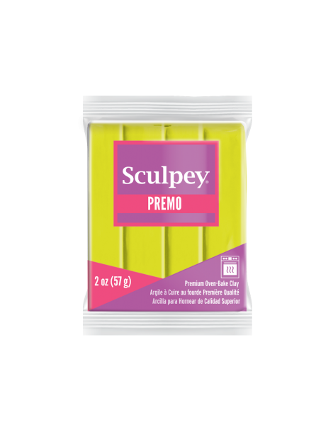 Sculpey Premo pâte polymère "JAUNE FLUO"