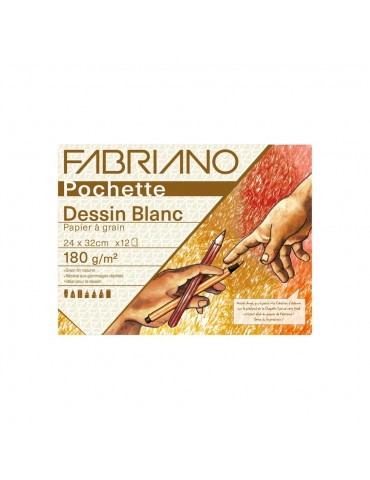 FABRIANO PAPIER BLANC -Pochette 24x32cm 180gsm 12feuilles