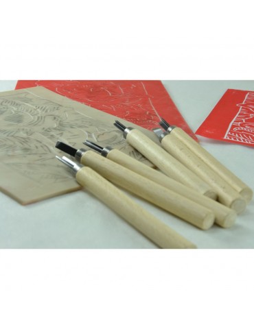 LinoCrea  "Set 6 gouges manche bois"