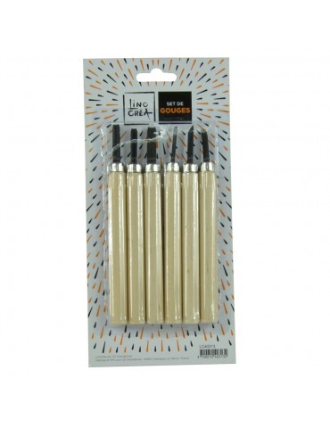 LinoCrea  "Set 6 gouges manche bois"