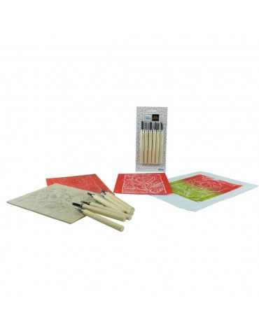 LinoCrea  "Set 6 gouges manche bois"