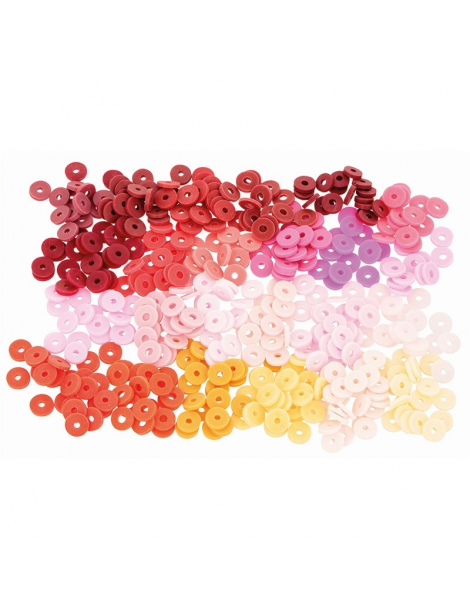 Boite de perles Heishi 6 mm - Artemio rouge et rose