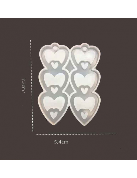 Moule en silicone "double cœur" pour Boucle d'oreille N°25