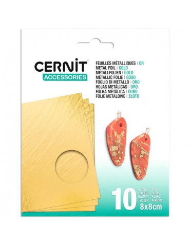 Pack 10 Feuilles Métallisées Cernit Dorées - Éclat & Effets Précieux pour Polymère
