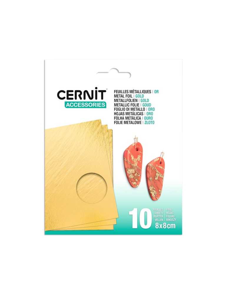 Pack 10 Feuilles Métallisées Cernit Dorées - Éclat & Effets Précieux pour Polymère