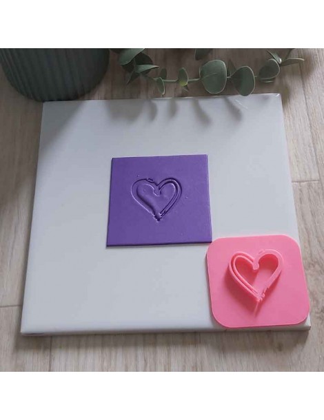 Tampon 3D pour pâte polymère "Coeur"|Funnypat