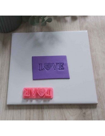 Tampon 3D pour pâte polymère "LOVE"|Funnypat