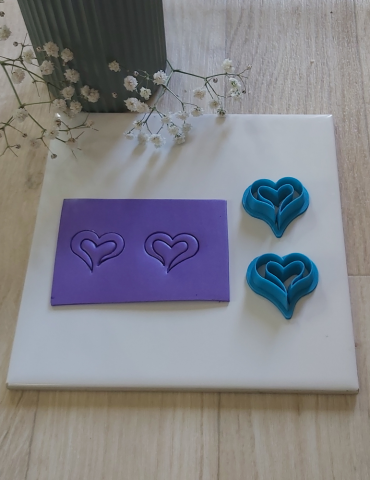Emporte-pièce 3D pour pâte polymère "Coeur ouvert n°100|Funnypat