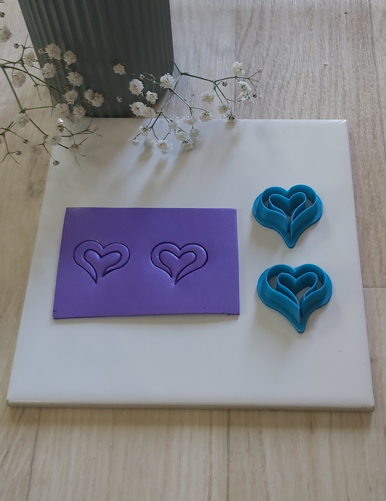 Emporte-pièce 3D pour pâte polymère "Coeur ouvert n°100|Funnypat