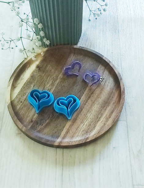 Emporte-pièce 3D pour pâte polymère "Coeur ouvert n°100|Funnypat