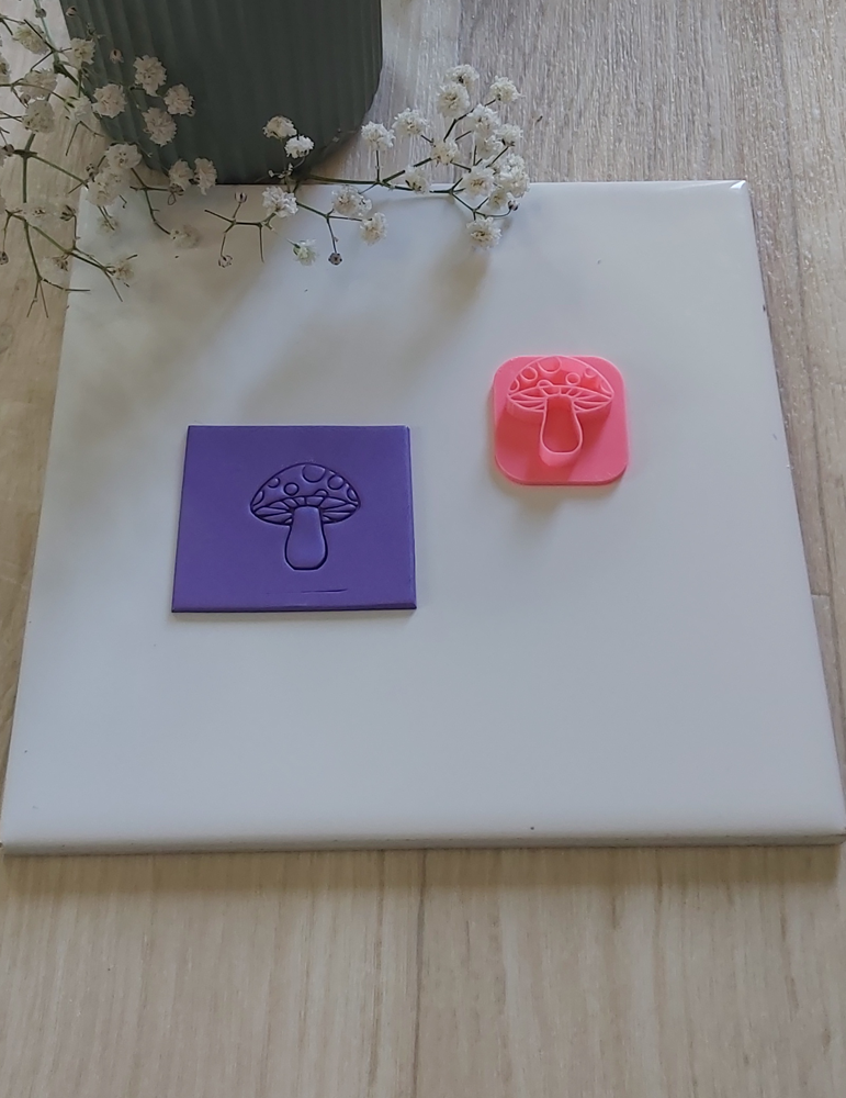 Mini Tampon 3D Emporte-pièce 3D pour pâte polymère "Champignon"|Funnypat