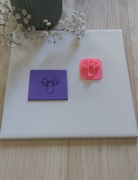 Mini Tampon 3D Emporte-pièce 3D pour pâte polymère "Champignon"|Funnypat